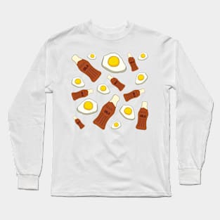 Cola Bottle & Fried Egg Sweet Pick 'n' Mix Pattern Long Sleeve T-Shirt